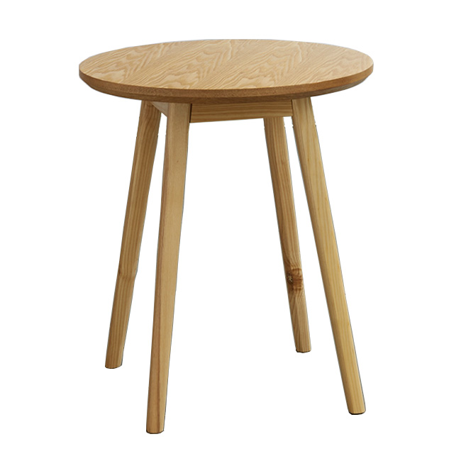 Round solid wood cafe restaurant table