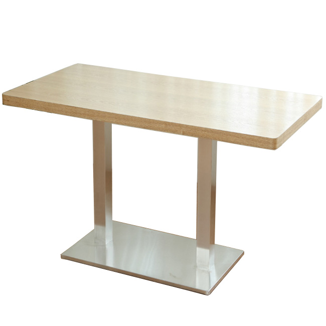  Metal base wood top restaurant dining table