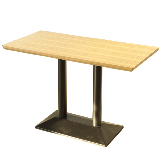 Rectangular black iron base dining table 