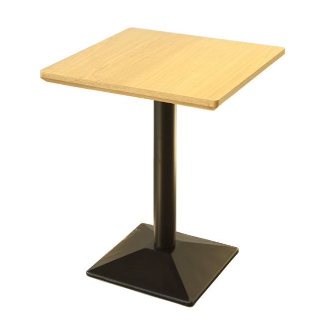 Square iron base black restaurant table