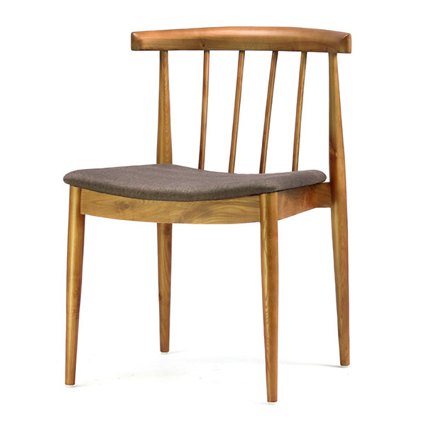 Wooden dining chair cafe chair leather seater chair