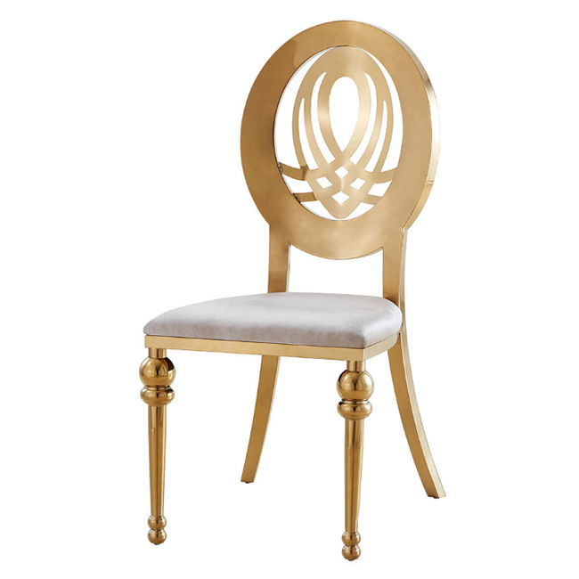 Luxury golden stainless steel wedding chair 