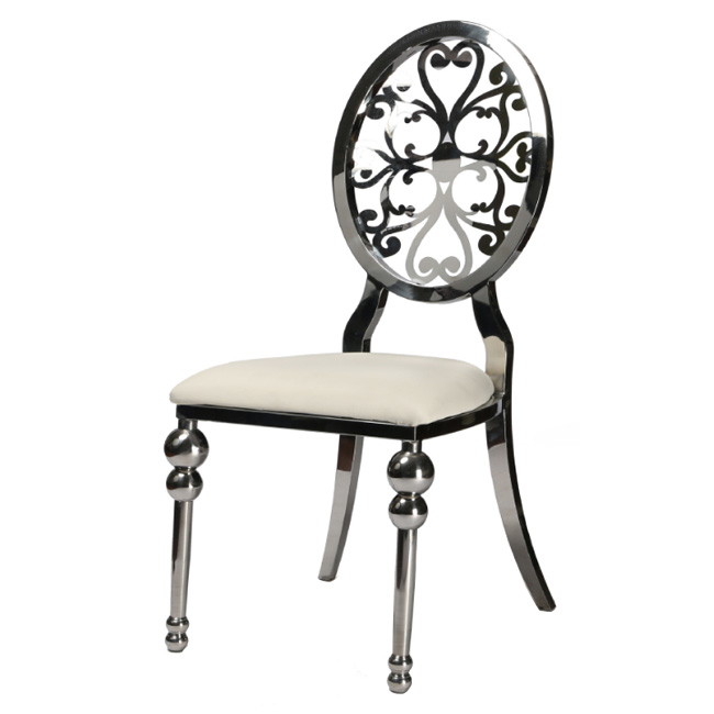Wedding party rental stainless steel banquet dining chair 