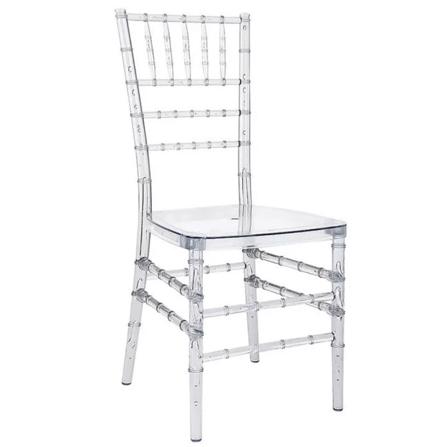Hotel silla acrylic resin clear wedding party event crystal tiffany chiavari chair 