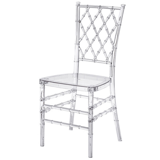 Clear crystal plastic acrylic resin tiffany chiavari wedding chair