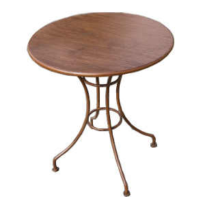 Patio rattan restaurant round metal dining table