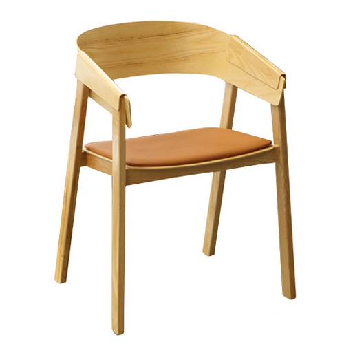 Elegant restaurant upholstery armrest wooden dining chair