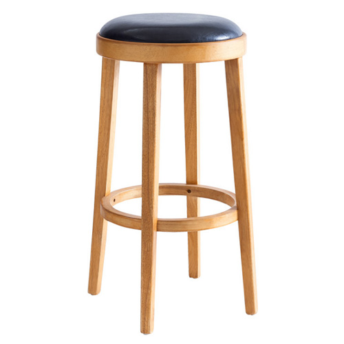 Solid wood round cushion seat stool