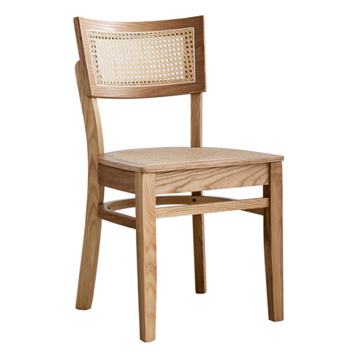 indoor furniture restaurant dining chair with real rattan seat and back