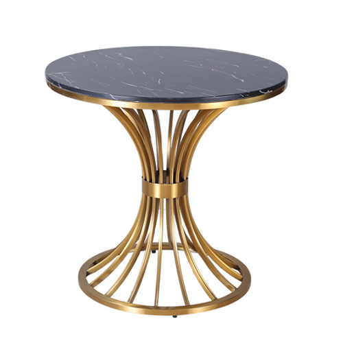 Restaurant round table with marble top