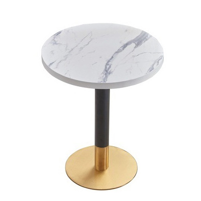 restaurant furniture stainless steel base round dining table